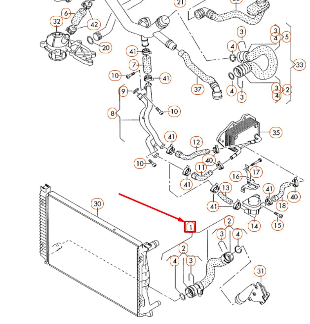 NEW AUDI A6 C6 RADIATOR LOWER COOLANT HOSE 4F0121055F