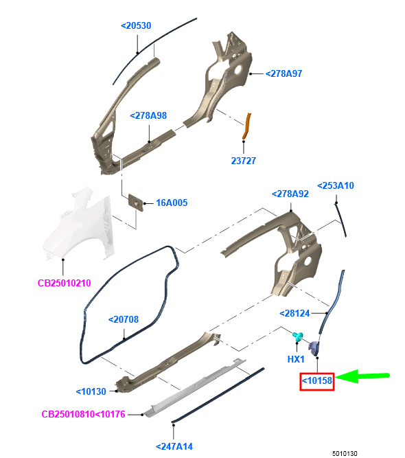 new ford b-max b232 rear outer right side panel filler moulding 1831493 original
