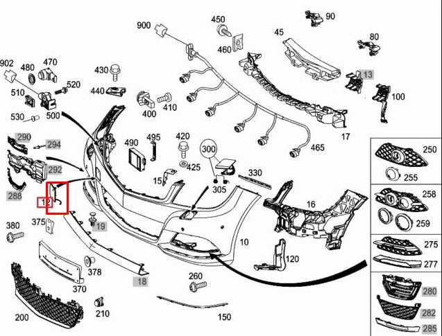 NEW MB C-CLASS W204 FRONT BUMPER TOW HOOK EYE COVER A20488505269999 2010
