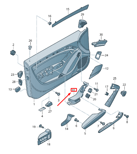 new audi a5 8t front left upper handle shell rhd 8t2867171az3 original