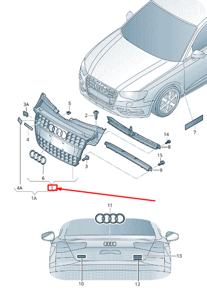 new audi a5 sportback 8t radiator grille 8t0853651n 1rr 8t0853651n1rr original