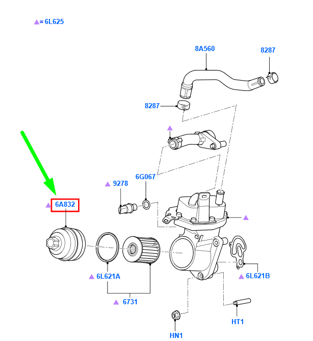 new ford galaxy mk2 oil filter cover cap 6g9q-6737-aa 1483826 original