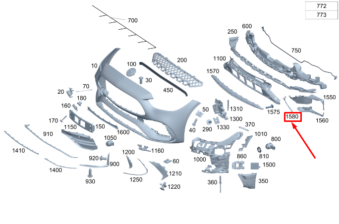 new mercedes-benz c w206 front right lower bumper trim a2068857404 original
