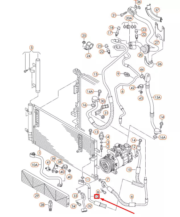 NEW AUDI A4 B8 A/C REFRIGERANT HOSE 8K0260701D ORIGINAL