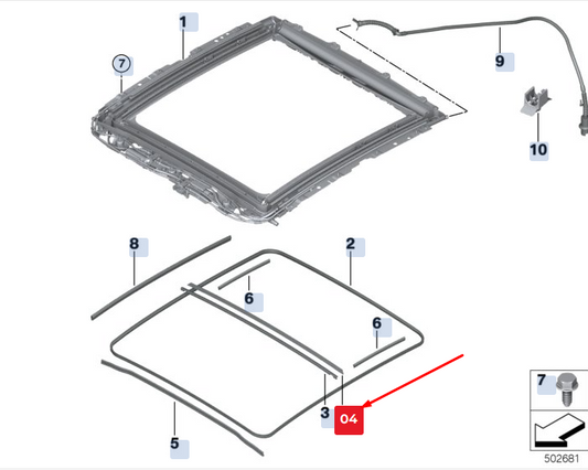 new bmw x2 f39 rear glass cover gasket 54108499253 8499253 original
