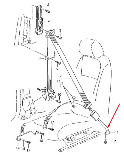 NEW VOLKSWAGEN GOLF MK5 FRONT RIGHT SEAT BELT BUCKLE 1K4857756LQVZ