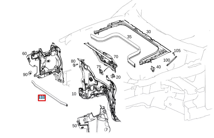 NEW MERCEDES-BENZ GLS X167 ENGINE COVER RUBBER A1678872000 ORIGINAL