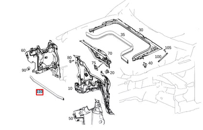 NEW MERCEDES-BENZ GLS X167 ENGINE COVER RUBBER A1678872000 ORIGINAL