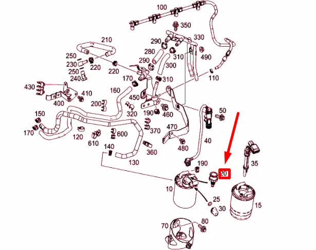NEW MERCEDES-BENZ SPRINTER W906 FUEL FILTER COUPLING SLEEVE A0009972663 ORIGINAL