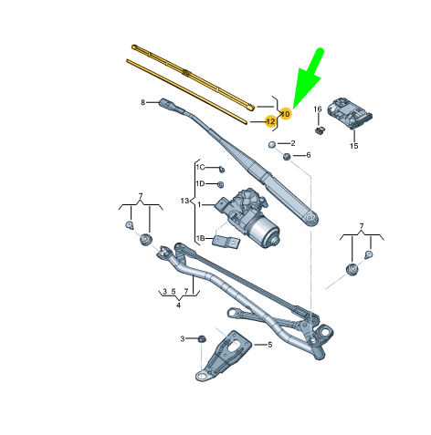 new volkswagen jetta mk6 a6 front right aero wiper blade rhd 5c8955426b original