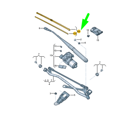 new volkswagen jetta mk6 a6 front right aero wiper blade rhd 5c8955426b original