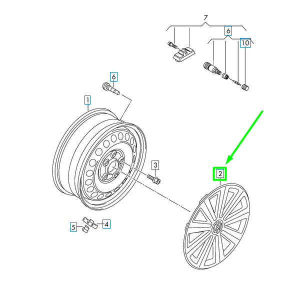 new volkswagen passat b8 3g wheel cover cap 3g0601147yti original