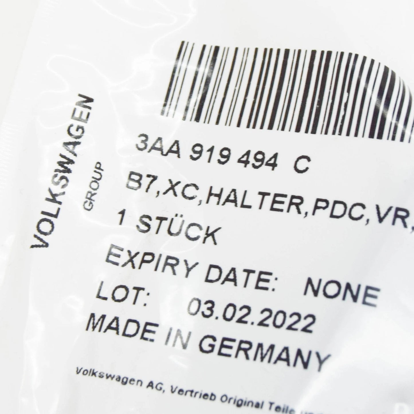 NEW VW PASSAT VARIANT B7 365 FRONT RIGHT PARKTRONIC HOLDER 3AA919494C ORIGINAL