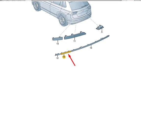 NEW VOLKSWAGEN TIGUAN AD REAR RIGHT BUMPER REFLECTOR 5NA945106B