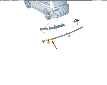NEW VOLKSWAGEN TIGUAN AD REAR RIGHT BUMPER REFLECTOR 5NA945106B