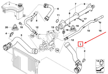 NEW BMW 3 E46 UPPER RADIATOR COOLANT HOSE #11537830716 7830716 ORIGINAL
