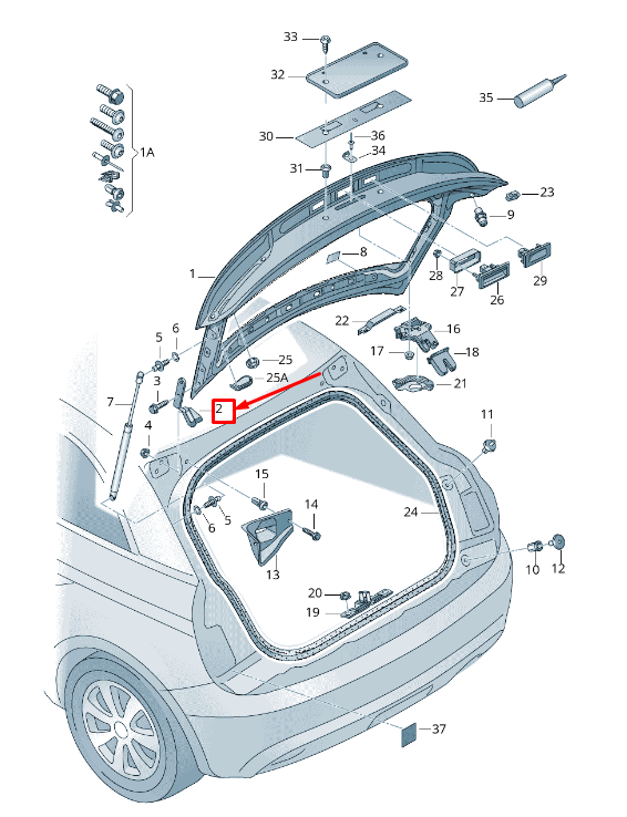 new audi a1 mk1 rear right side bootlid hinge 8x3827300b original