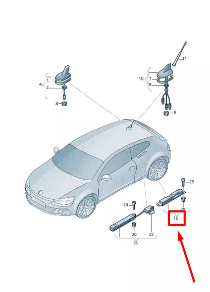 NEW VW SCIROCCO 137, 138 ANTENNA AMPLIFIER 1K8035552F ORIGINAL