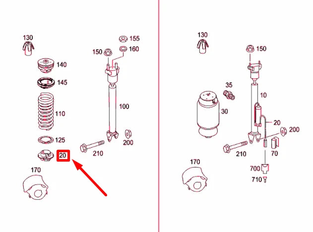 NEW MERCEDES-BENZ ML W164 REAR LOWER SPRING SEAT A1643250215 ORIGINAL