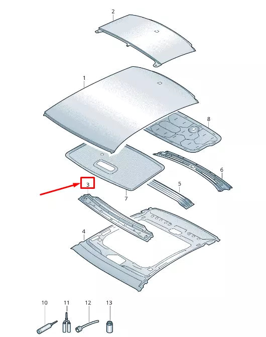 NEW AUDI A6 4A C8 FRONT INNER ROOF FRAME 4K0817350A