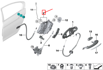 new bmw 6 gran turismo g32 rear left door lock 51227477697 original