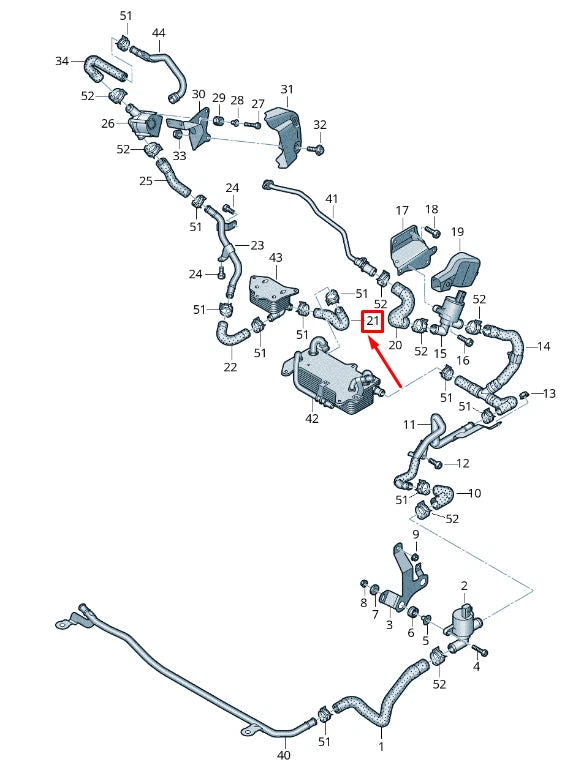 NEW AUDI Q7 4M ENGINE COOLANT HOSE 4M0121444D