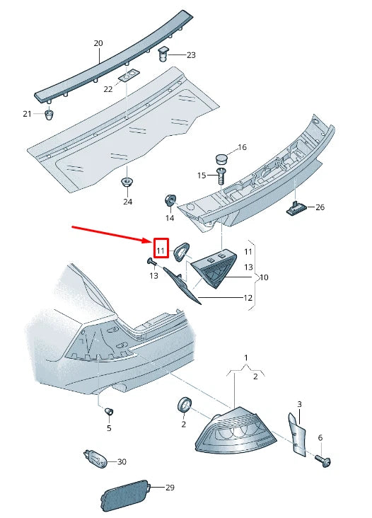 NEW AUDI RS7 SPORTBACK 4G REAR RIGHT TAIL LIGHT SEAL 4G8945192B