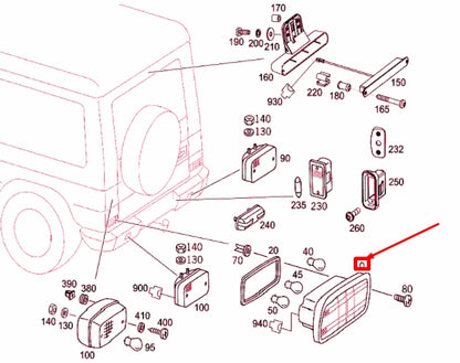 NEW MERCEDES-BENZ G W463 REAR RIGHT TAILLIGHT A4638201464 ORIGINAL