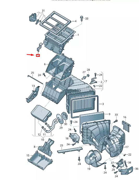 NEW VW TRANSPORTER VI T6 AIR DISTRIBUTION HOUSING BRACKET RHD 7H2819259