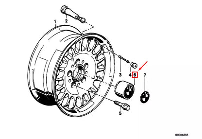 NEW BMW 5 E12 E28 E34 WHEEL CENTER CAP 36131117649 ORIGINAL