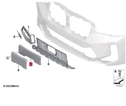 NEW BMW X3 M F97 FRONT BUMPER LICENSE NUMBER CARRIER 51118082776 ORIGINAL