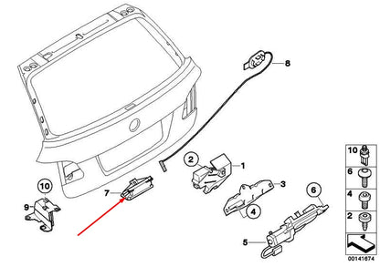 NEW BMW 3 E90 BOOT LID RELEASE HANDLE 51247118158 7118158 2008 ORIGINAL