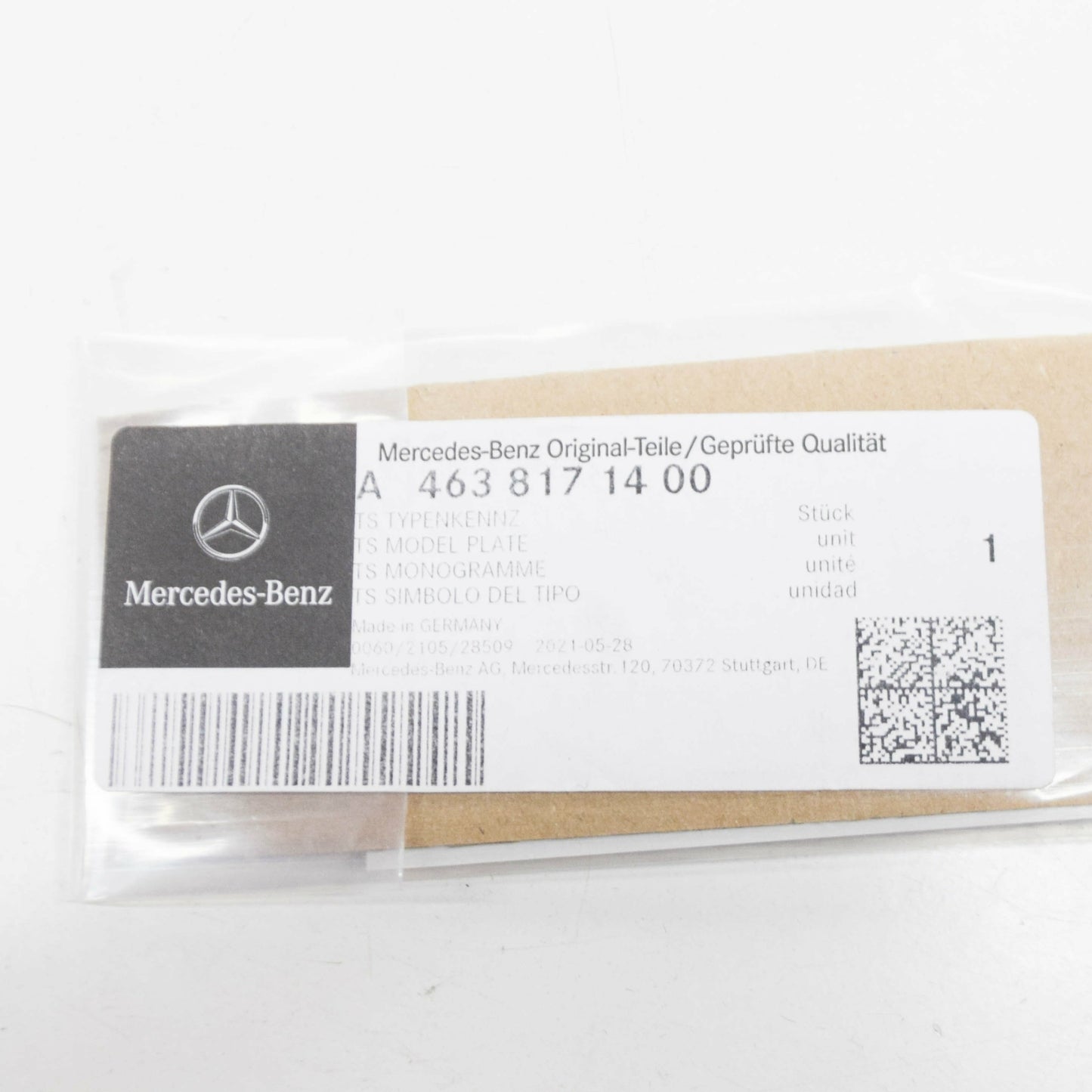 NEW MERCEDES-BENZ G W463 REAR MODEL PLATE BADGE A4638171400 ORIGINAL