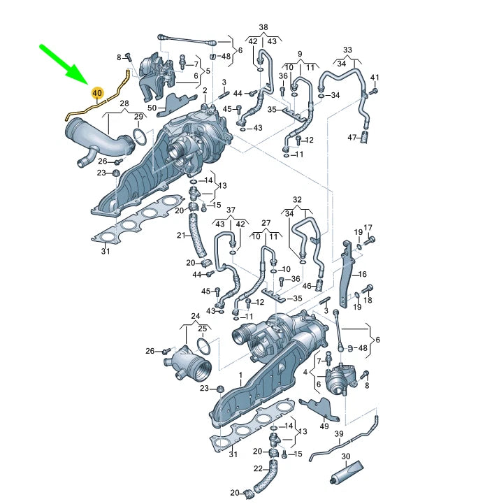 NEW AUDI A6 C7 RIGHT VACUUM PIPE 079131055CQ ORIGINAL