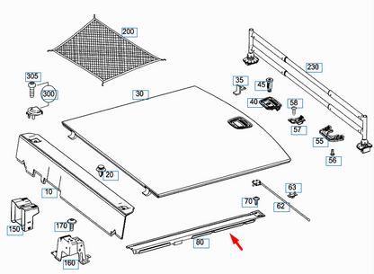 new mercedes-benz gle w166 trunk floor right trim a1666841231 original