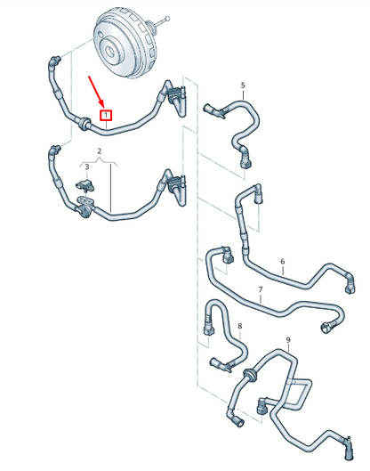 NEW VW TOUAREG 7P VACUUM PIPE WITH NON-RETURN VALVE RHD 7P0611932AJ ORIGINAL