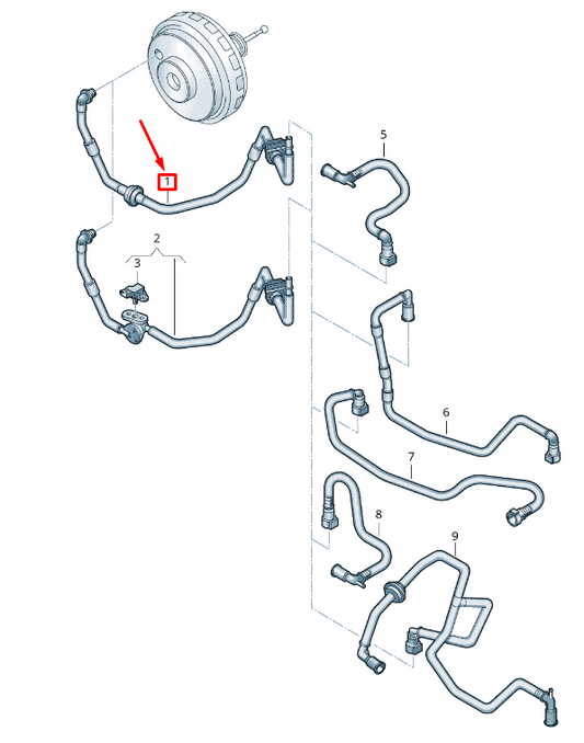 NEW VW TOUAREG 7P VACUUM PIPE WITH NON-RETURN VALVE RHD 7P0611932AJ ORIGINAL