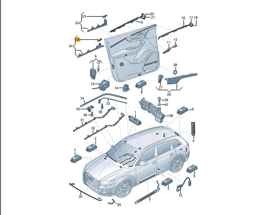 NEW AUDI Q7 4M REAR RIGHT DOOR CARD PANEL LED MODULE 4M0947355D ORIGINAL