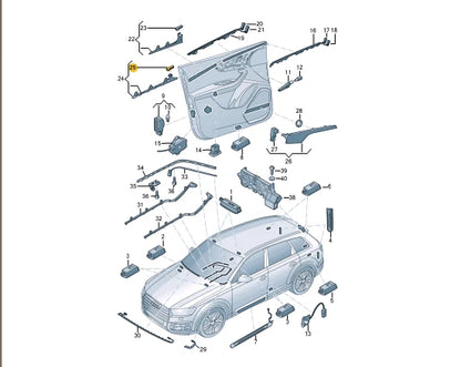 NEW AUDI Q7 4M REAR RIGHT DOOR CARD PANEL LED MODULE 4M0947355D ORIGINAL