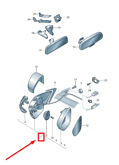 NEW VW JETTA MK6 FRONT RIGHT WING MIRROR RHD 5C8857508C ORIGINAL