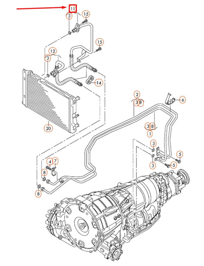 NEW AUDI A4 B8 TRANSMISSION OIL COOLER PRESSURE LINE 8K0317826AQ