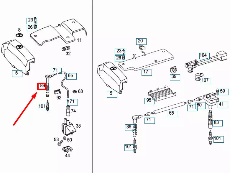 NEW MERCEDES-BENZ ML W163 SPARK PLUG CONNECTOR A0001567210 ORIGINAL