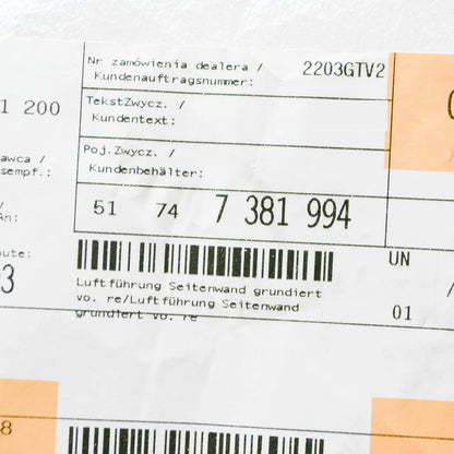 NEW BMW 4 CONVERTIBLE F33 FRONT RIGHT PANEL AIR DUCT 7381994 2015 ORIGINAL