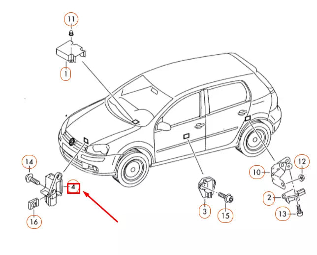 NEW VOLKSWAGEN GOLF MK5 FRONT ENGINE BAY ACCELERATOR SENSOR 1K0959651A ORIGINAL