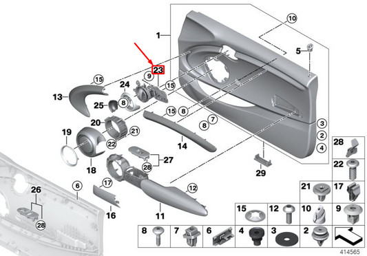 new mini cooper f56 front left inner door opener with switch 51417393145