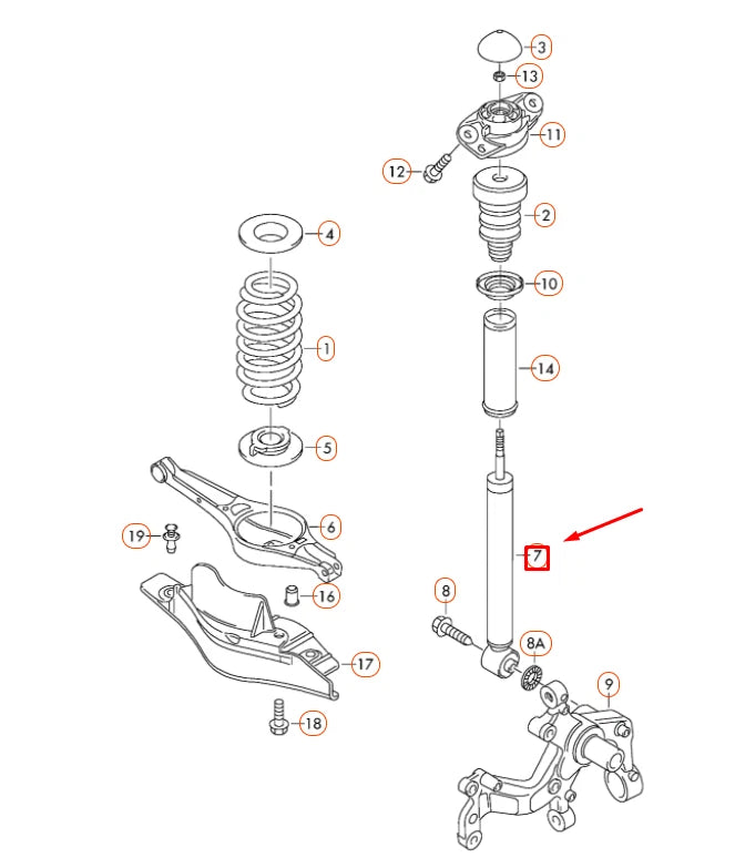 NEW VOLKSWAGEN TIGUAN 5N MK1 REAR GAS SHOCK ABSORBER 5N0513049AP ORIGINAL