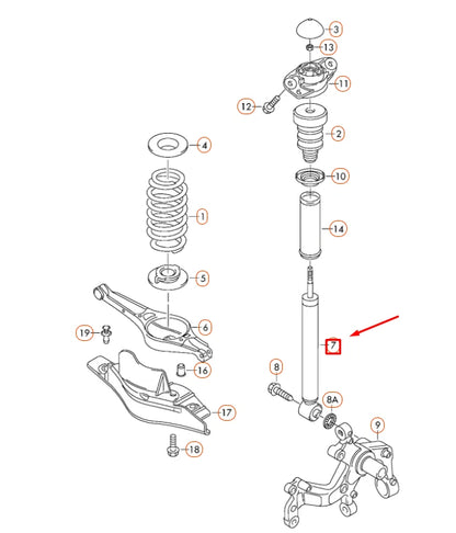 NEW VOLKSWAGEN TIGUAN 5N MK1 REAR GAS SHOCK ABSORBER 5N0513049AP ORIGINAL