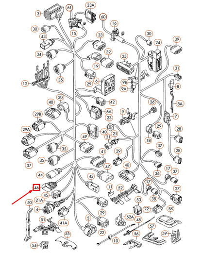 NEW VW GOLF MK5 HALOGEN FOG LAMP FLAT CONTACT HOUSING 5 PIN 6X0973825 ORIGINAL