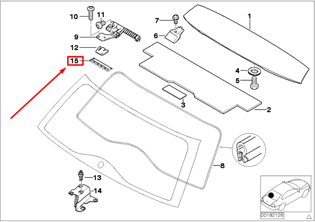new bmw 3 e46 trunk lid stop buffer 51247032000 7032000 original