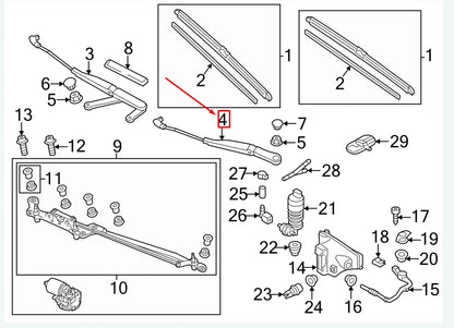 NEW VW TOUAREG 7P FRONT LEFT WINDSHIELD WIPER ARM LHD 7P0955409B ORIGINAL